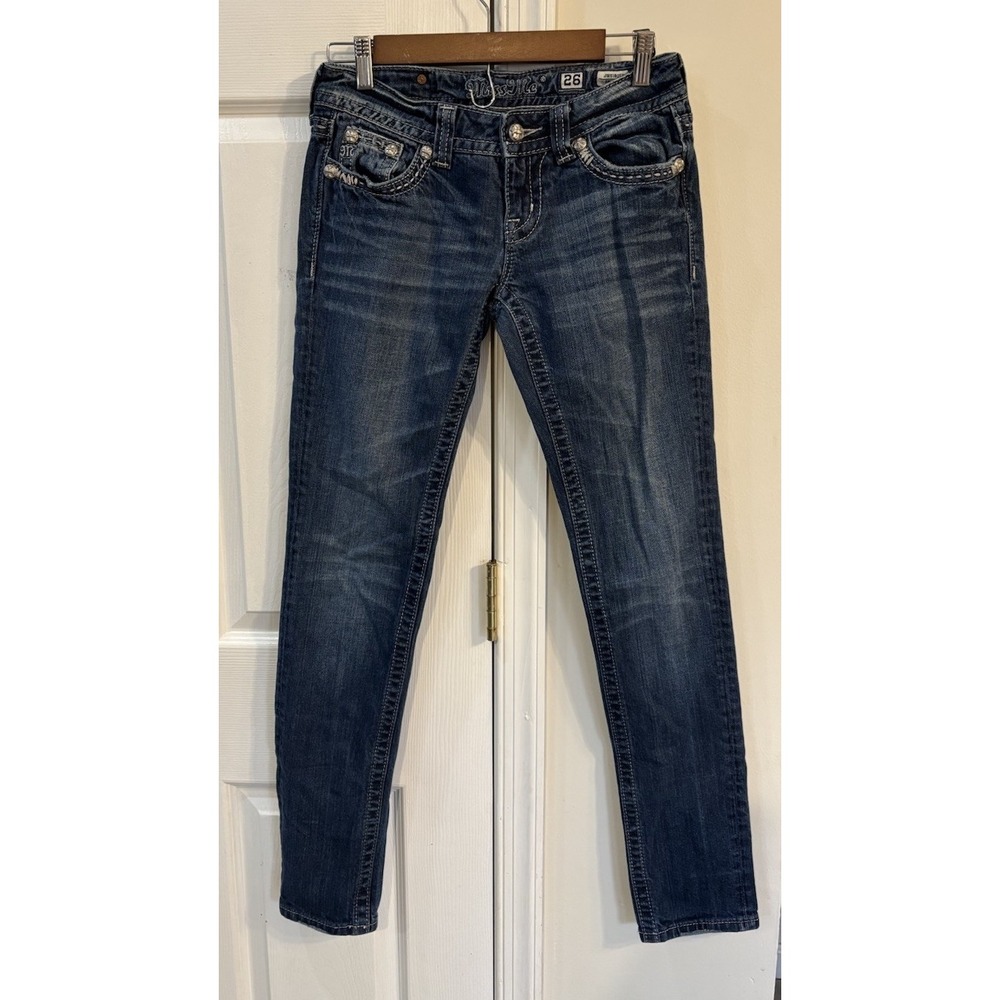 Miss Me Skinny Jeans Women's Sz 26 Low Rise Medium Wash JW518057